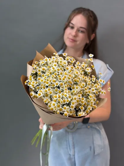 Букет кустовых ромашек 15 штук