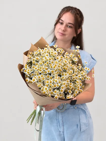Букет кустовых ромашек 15 штук