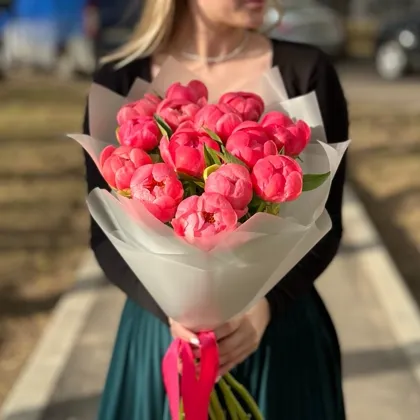 15 пионов сорта Коралл Сансет